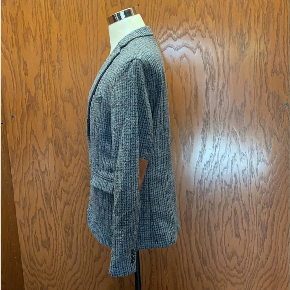 ZARA Man Tweed Blazer Elbow Patch Gray Sport Coat | Size 44 - Picture 3 of 6